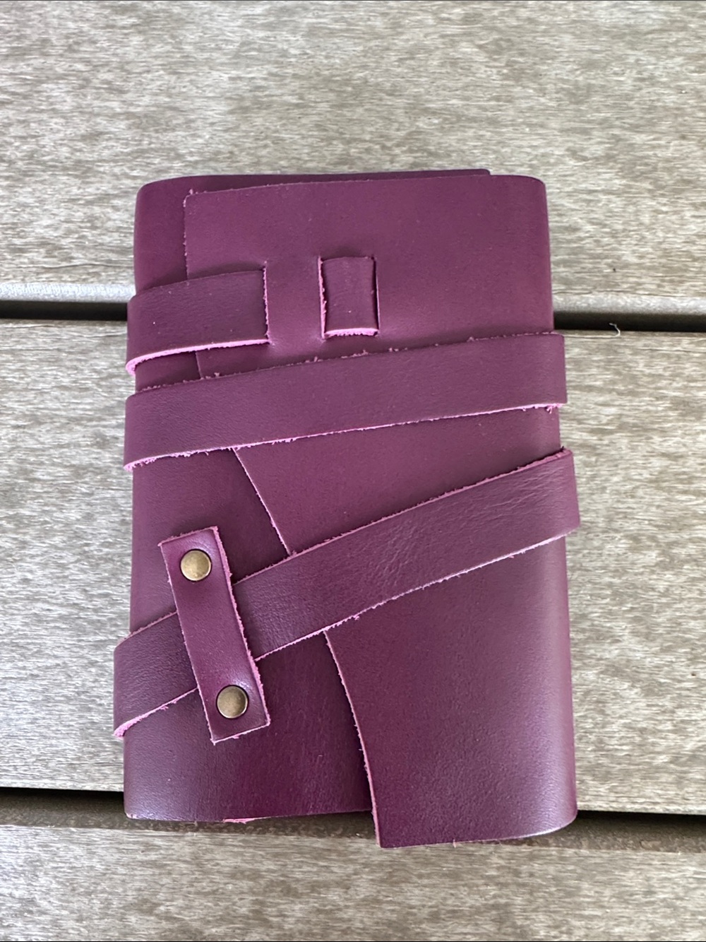 NWOT Portland Leather Goods Small Lollipop Leather Wrap Journal - Picture 2 of 3